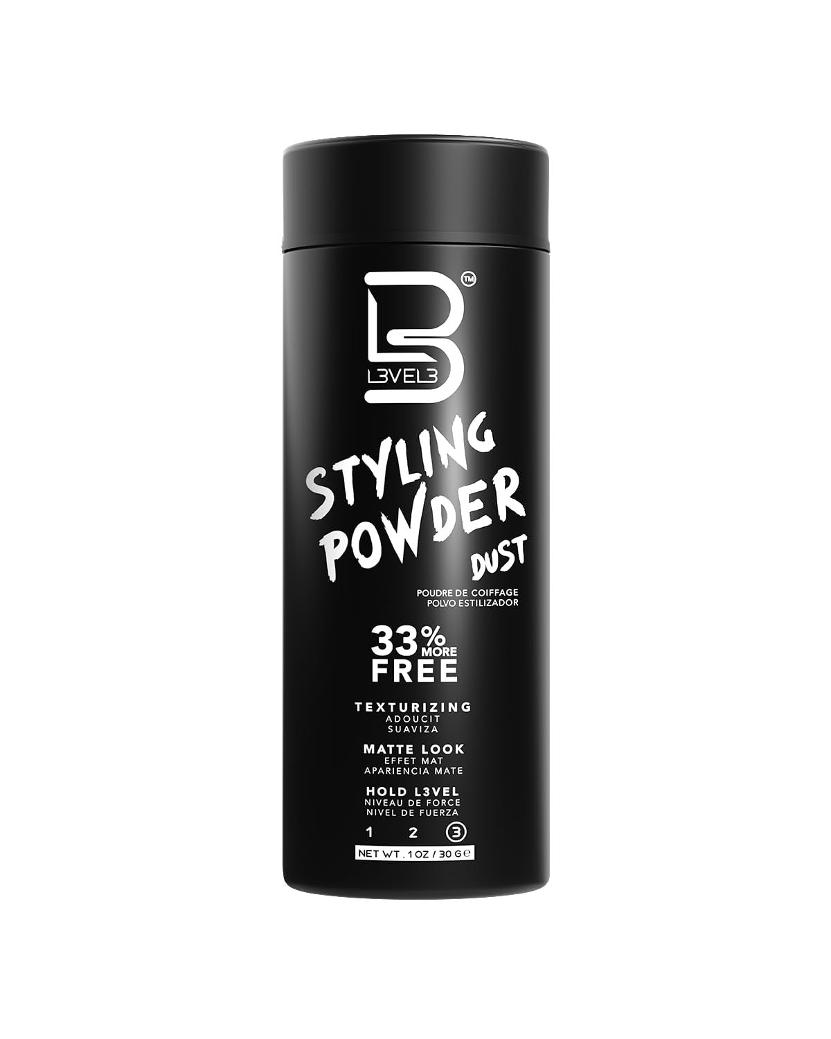 Level 3 Styling Powder - Natural Look Mens Powder - Easy to Apply with No Oil or Greasy Residue (Small - 30 Grams)