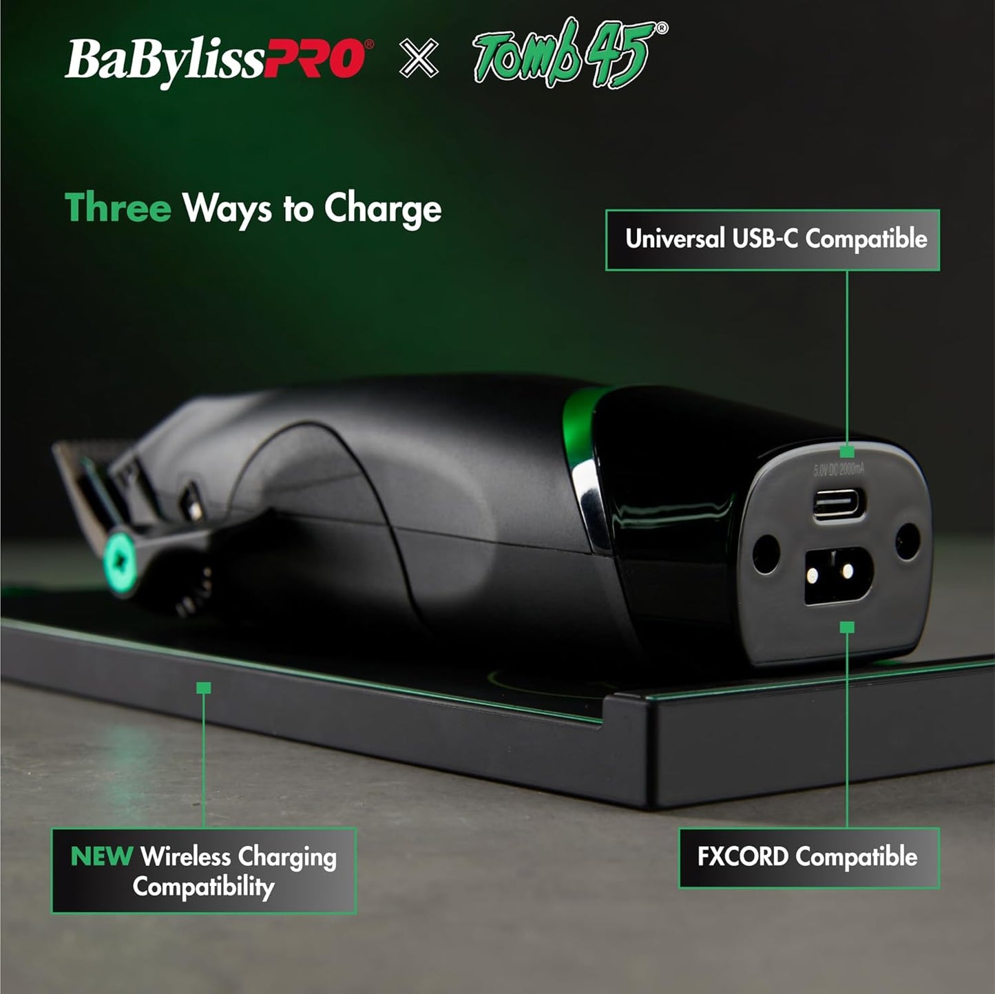 X Tomb45 Wireless-Charging Hair Clipper for Men