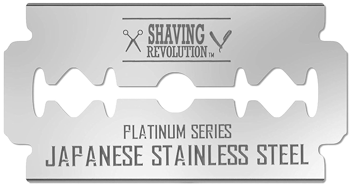 Double Edge Razor Blades - Men'S Safety for Shaving Platinum Japanese Stainless Steel a Smooth, Precise and Clean Shave - 50 Count