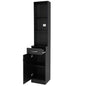 Salon Station, Barber Hair Stylist Storage Cabinet with Drawer, 5 Compartments & Shelf, Durable MDF, Organizer Equipment for Beauty Salon, Barbershop, Black