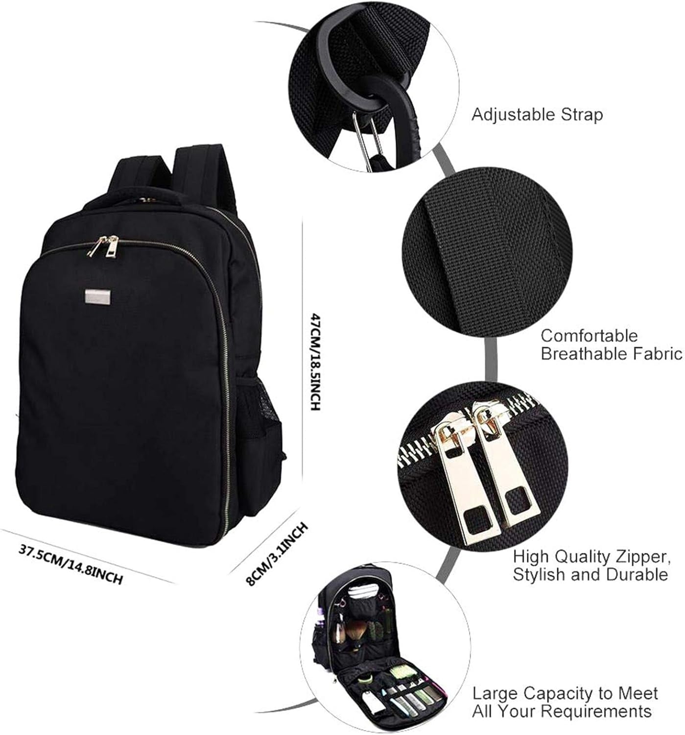 Barber Supplies Bag Organizer for Clippers and Supplies, Portable Clipper Bags and Cases for Men, Cosmetology Bag Hairstylist Clipper Backpack for Barber Accessories Essentials Stuff