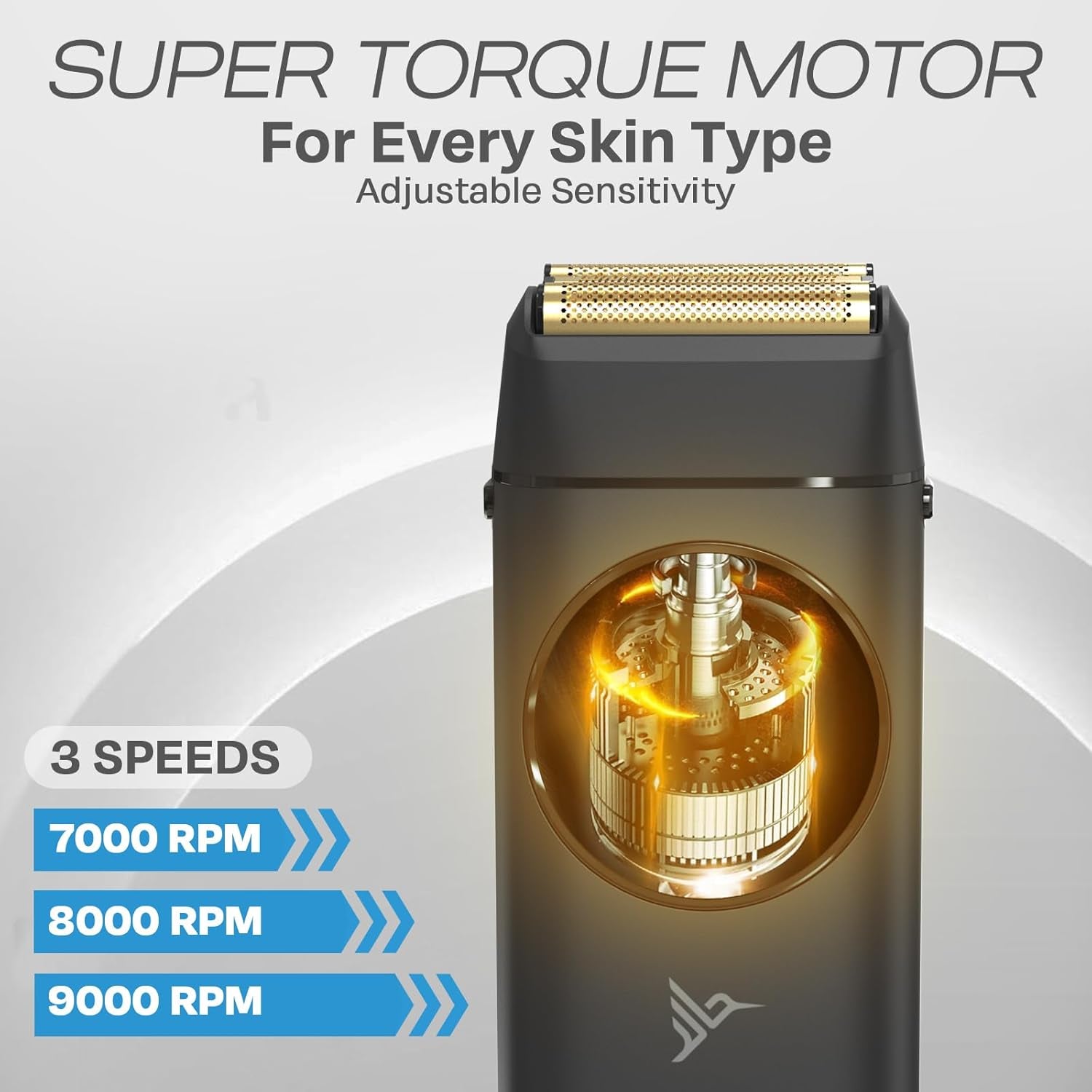 MK17 Dualpro Foil Shaver & Beard Trimmer for Men – Gold Titanium Blades, Turbo Shaving & Torque Control, Metal Body, Digital Battery & RPM Display, Wet/Dry, USB-C & Wireless Charging Dock
