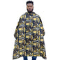 - Professional Haircutting Cape with Snap Buttons - Durable Unisex Design in Black and Gold