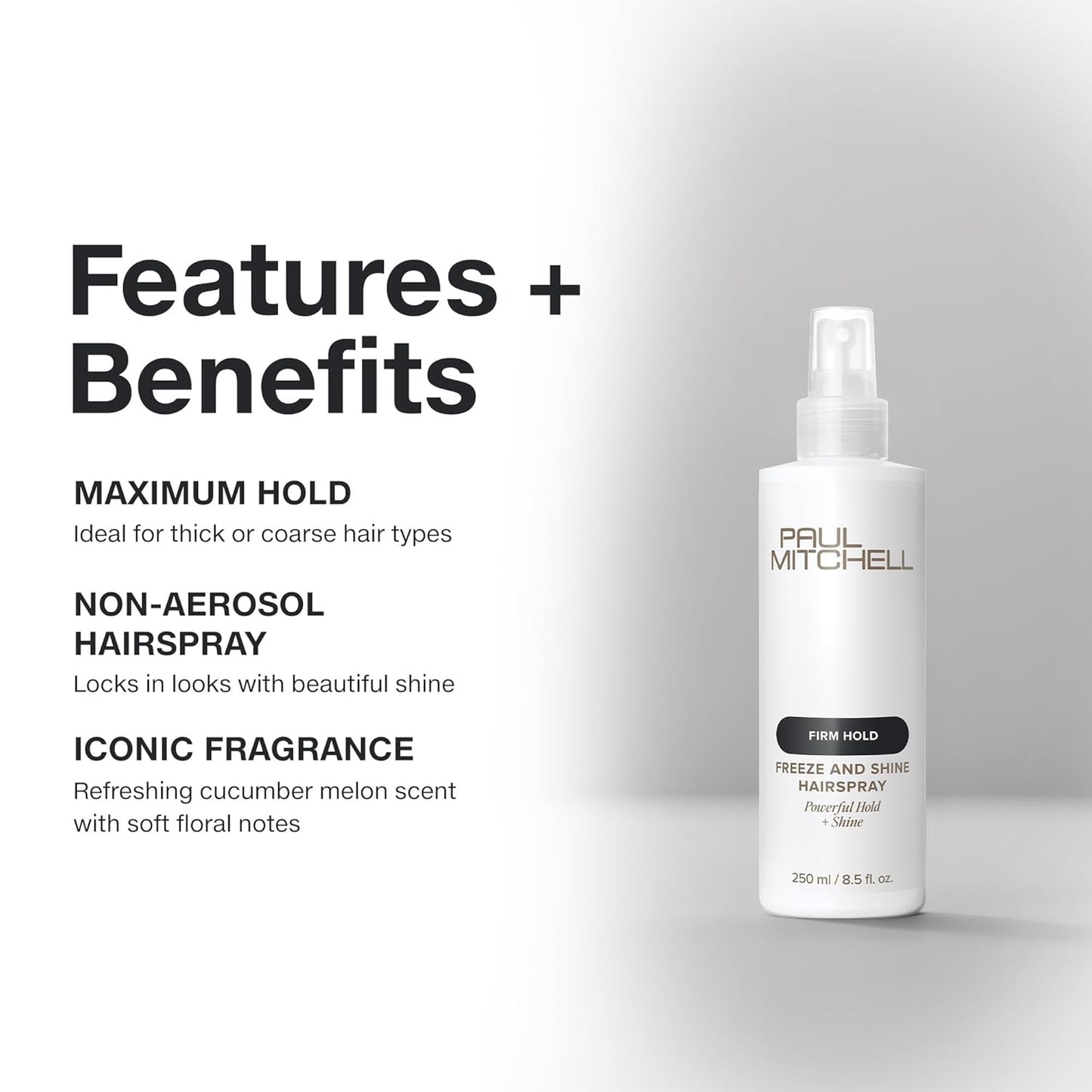 Paul Mitchell Freeze and Shine Super Hairspray, Maximum Hold, Shiny Finish Hairspray, for Coarse Hair
