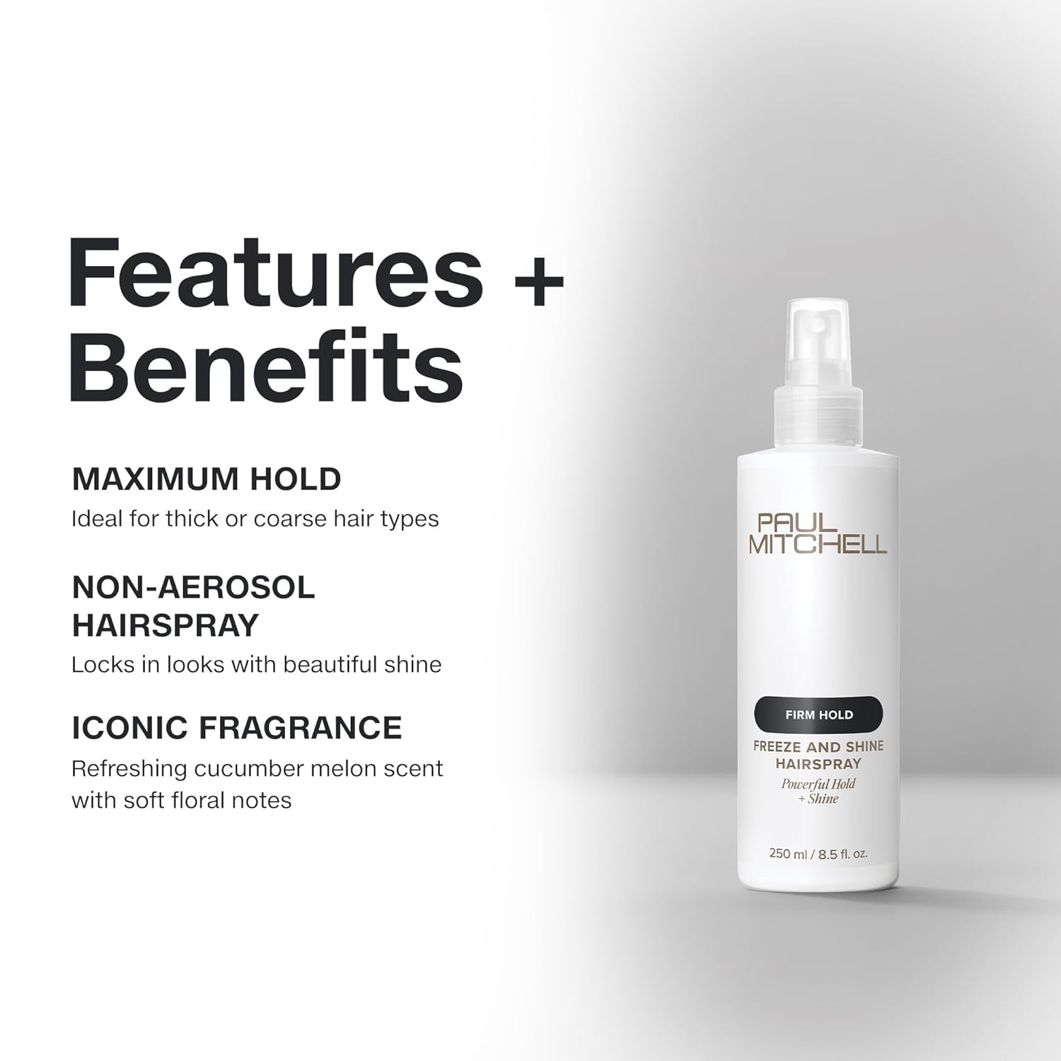 Paul Mitchell Freeze and Shine Super Hairspray, Maximum Hold, Shiny Finish Hairspray, for Coarse Hair