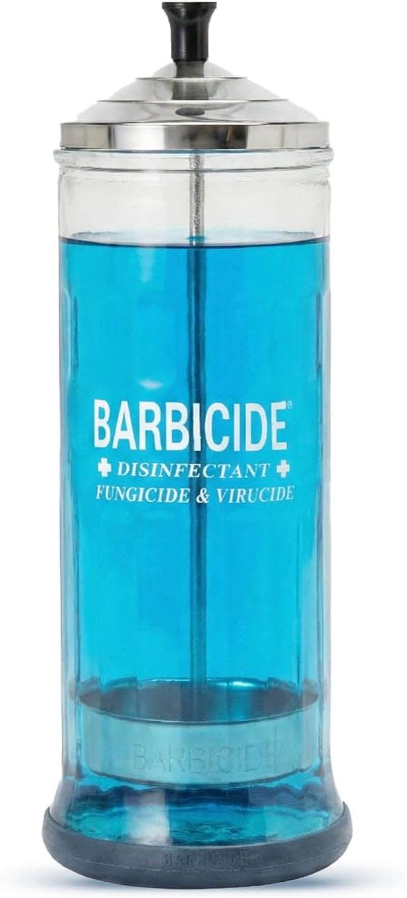 Disinfecting Jar (Large - 37 Fl Oz) – Durable Glass Immersion Container with Stainless Steel Lid and Tray – Professional Salon, Spa & Barber Tool Sanitizer for Combs, Brushes & Implements