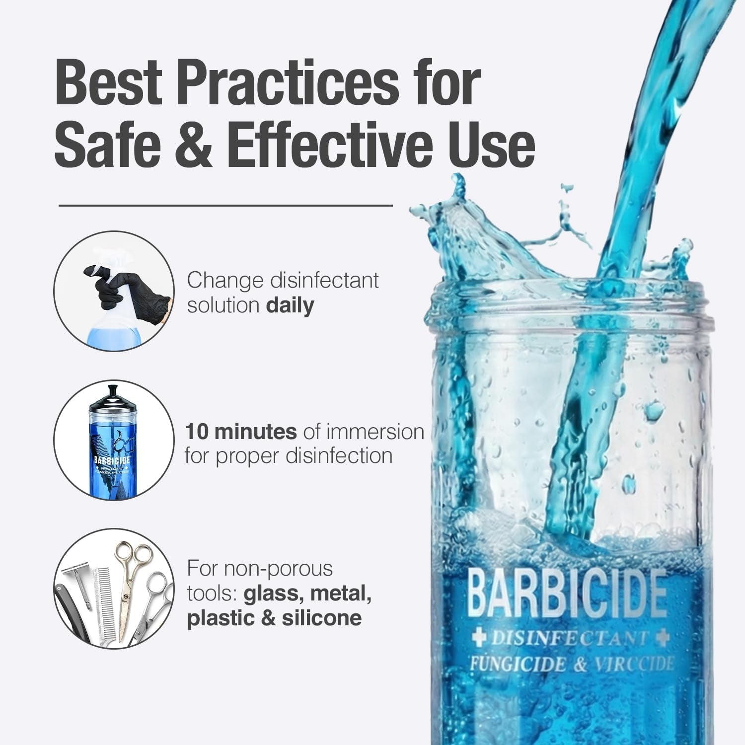 Disinfectant Jar and Concentrate Starter Set (37 Oz Jar +16 Fl Oz)– Professional Salon, Spa & Barber Tool Sanitizing Kit