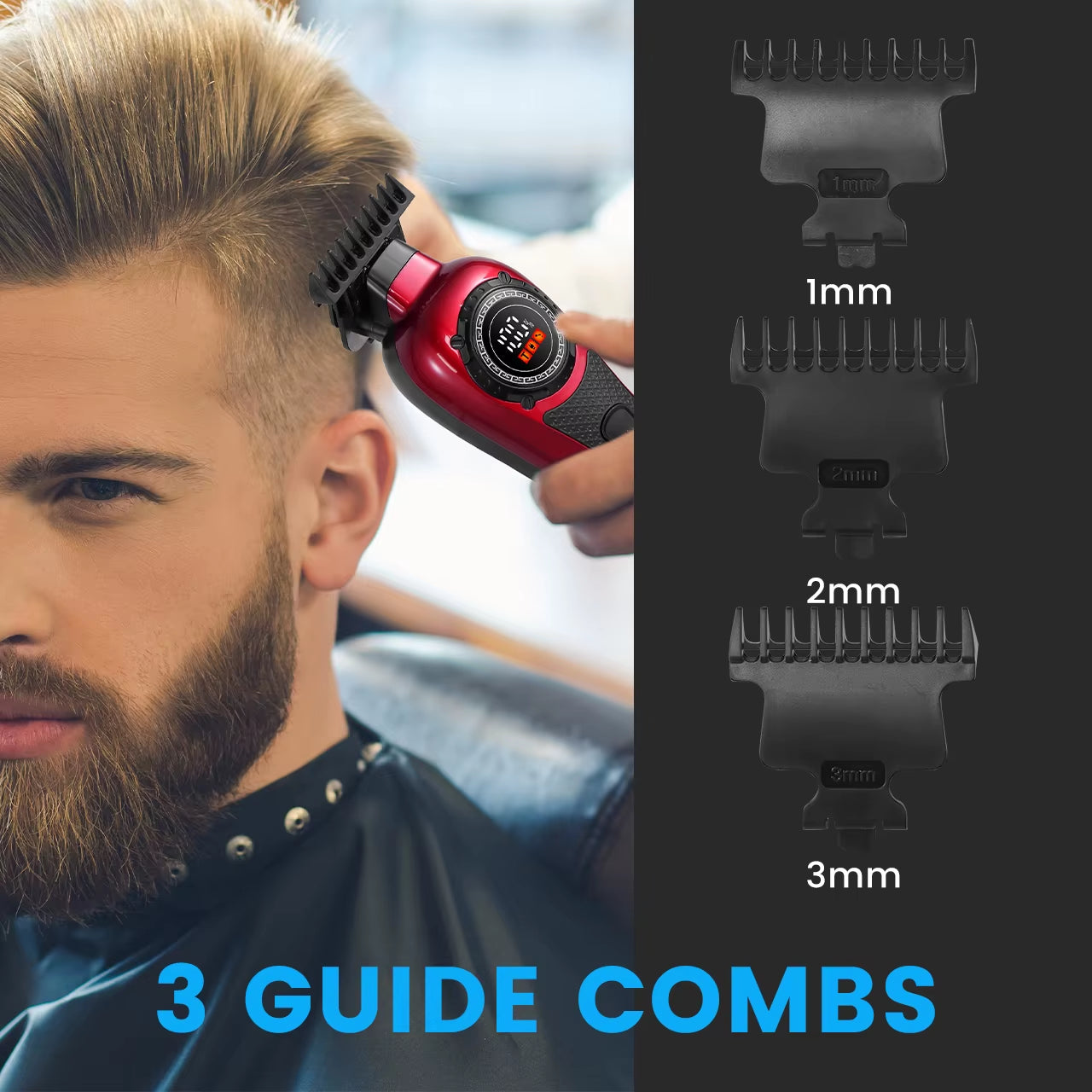 Professional Hair Trimmer Man Electric Hair Clipper Barber Shop Carving Machine DLC Blade 7000RPM Rotating Motor