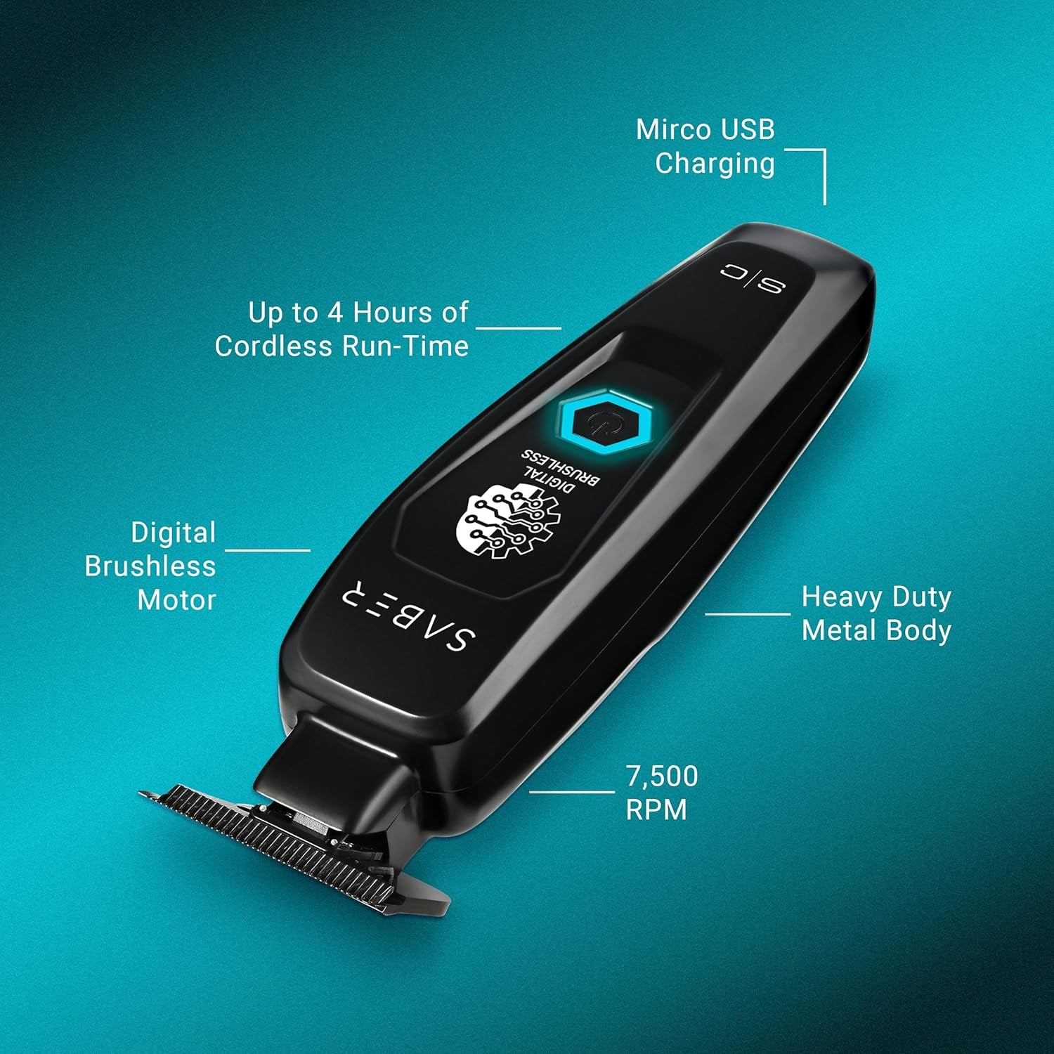 Saber and Precision Saber Professional Full Metal Body Digital Brushless Motor Cordless Hair Trimmers