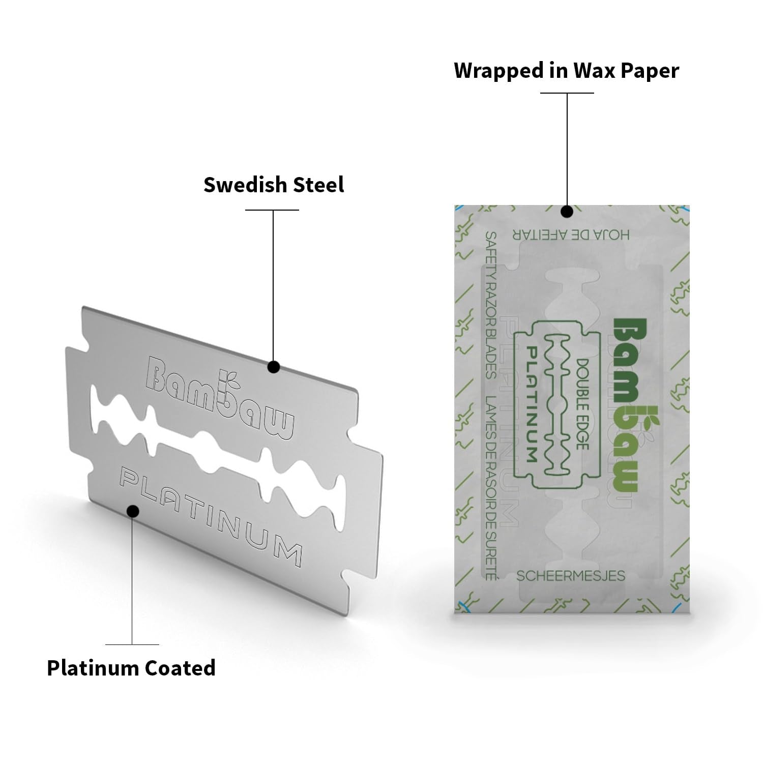 Safety Razor Blades | Swedish Steel Replacement Razor Blades | 100 Pack - 18 to 24 Months Supply |