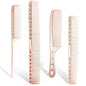 4Pcs/Pack Metal Comb Set Barber Comb Stainless Steel Blending Comb Fine Styling Cutting Comb Flat Top Clipper Comb