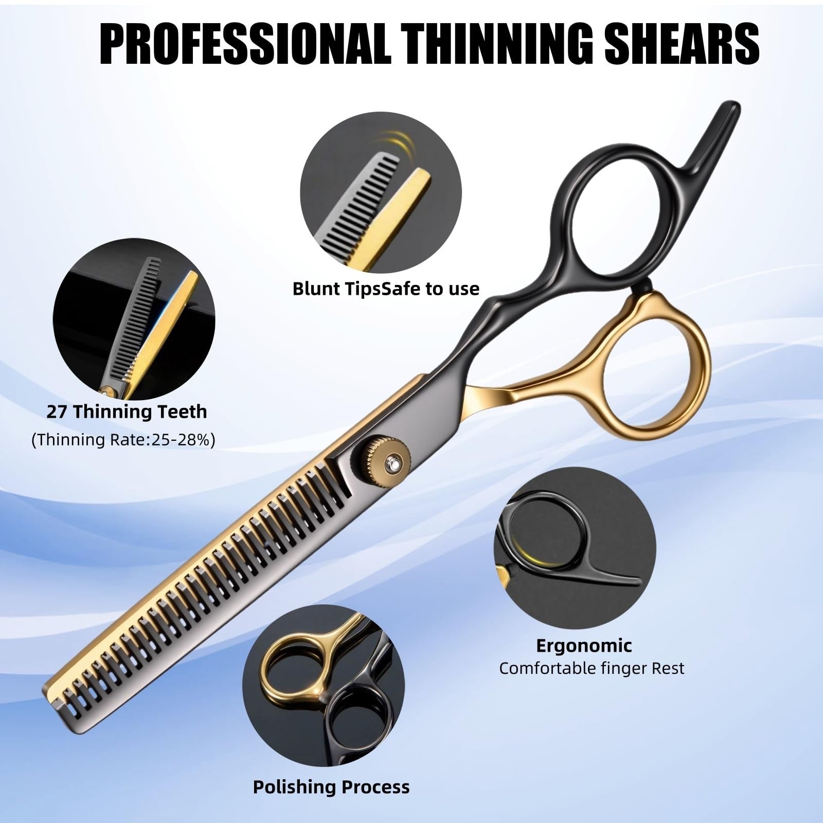 13 PCS Hair Cutting Scissors Shears Kit - 6.5 Inch Scissors for Men/Women/Kids