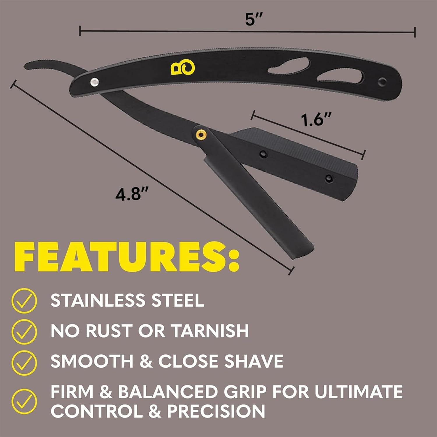 Straight Razor for Men - Navajas Para Barbero - Barber Straight Edge Razor Kit - Premium Single Derby Blade Cutthroat with 10 Replaceable Stainless Steel Blades & Leather Case