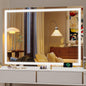 Vanity Mirror with Lights, 42" X 30" LED Makeup Mirror, Lighted Makeup Mirror with Dimmable 3 Modes, Touch Screen Control Vanity Mirror Square White