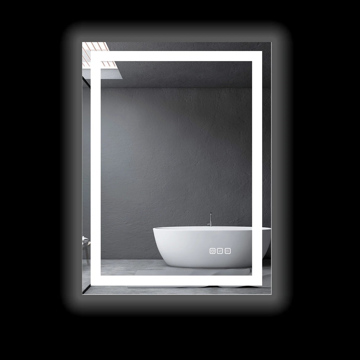 24” X 32” LED Bathroom Mirror with Lights, Wall Mounted Vanity Mirror with Front & Backlit, Anti-Fog, Dimmable Touch Control, Horizontal & Vertical Installation