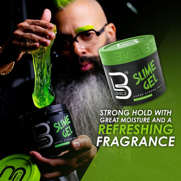 Level 3 Slime Gel - Strong Control Hair Styling Gel - Flake-Free, Long-Lasting Hold - Adds Volume, Texture