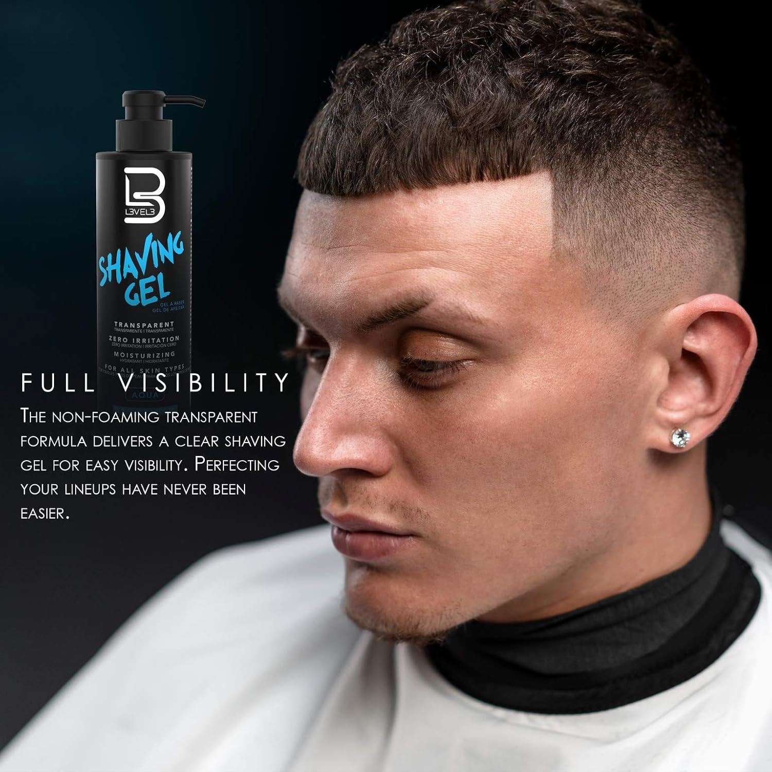 Shaving Gel - Straight Razor Shave Gel - Non-Irritating - Refreshing Smell - No Hot Towel Necessary - Level Three Razor Gel (Aqua)