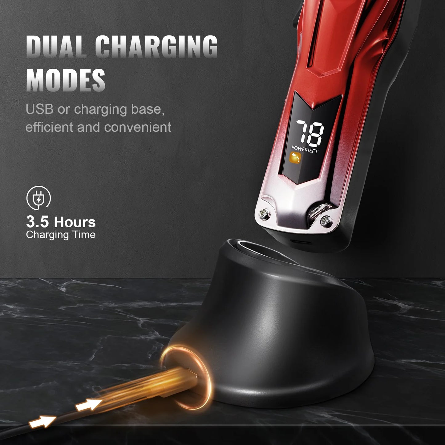 VEVOR Professional Hair Clipper Men'S Barber Clipper 6800RPM with LCD Display
