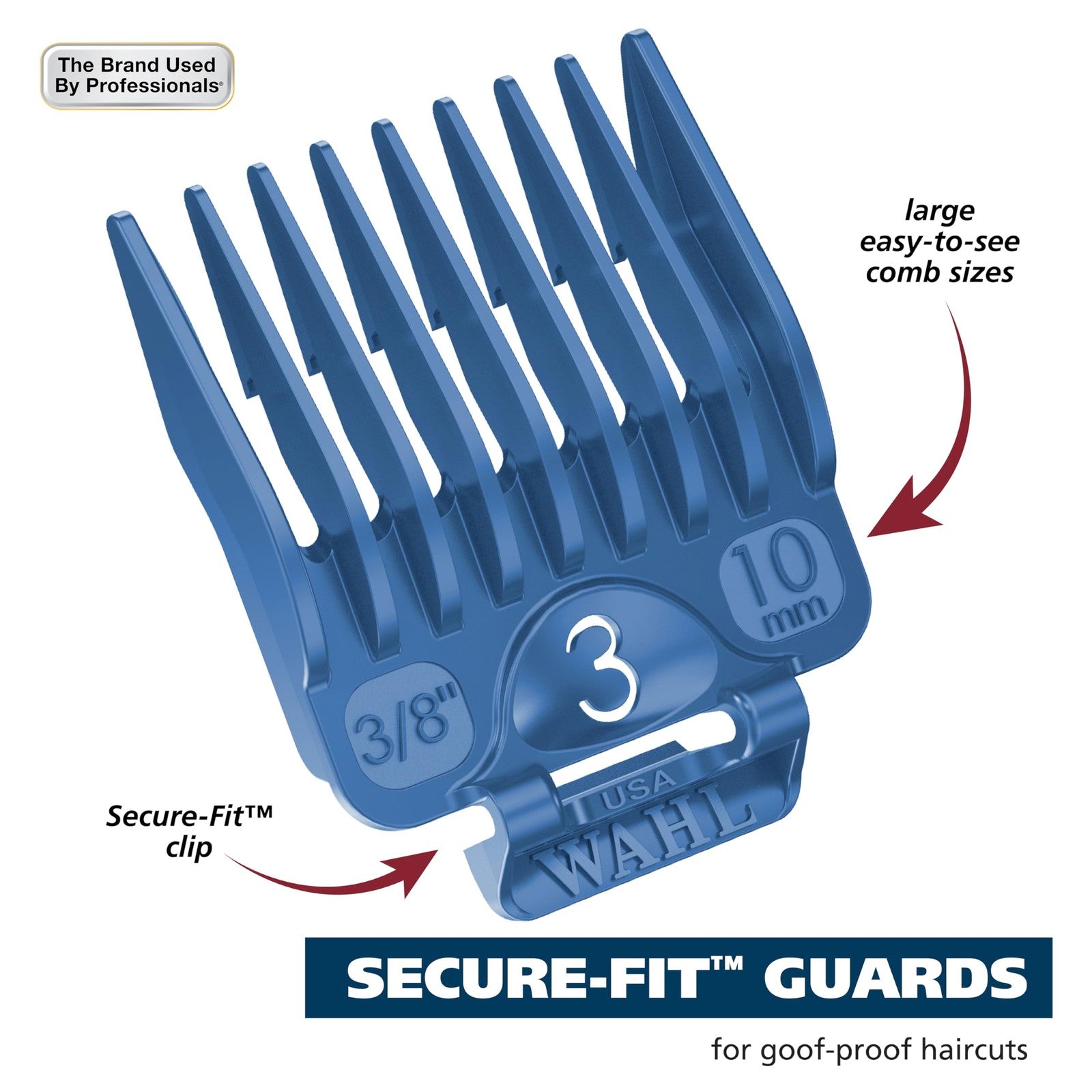 14 Piece Wahl Clipper Hair Trimmer Guard Kit with Organizer Color Pro Guards