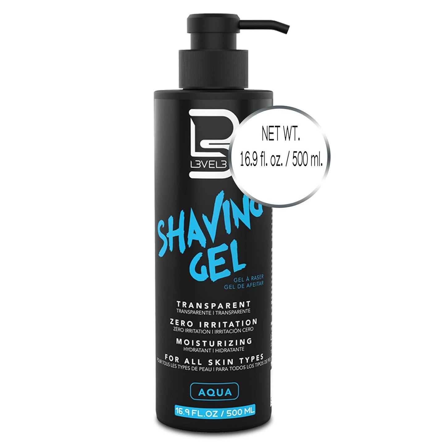 Shaving Gel - Straight Razor Shave Gel - Non-Irritating - Refreshing Smell - No Hot Towel Necessary - Level Three Razor Gel (Aqua)